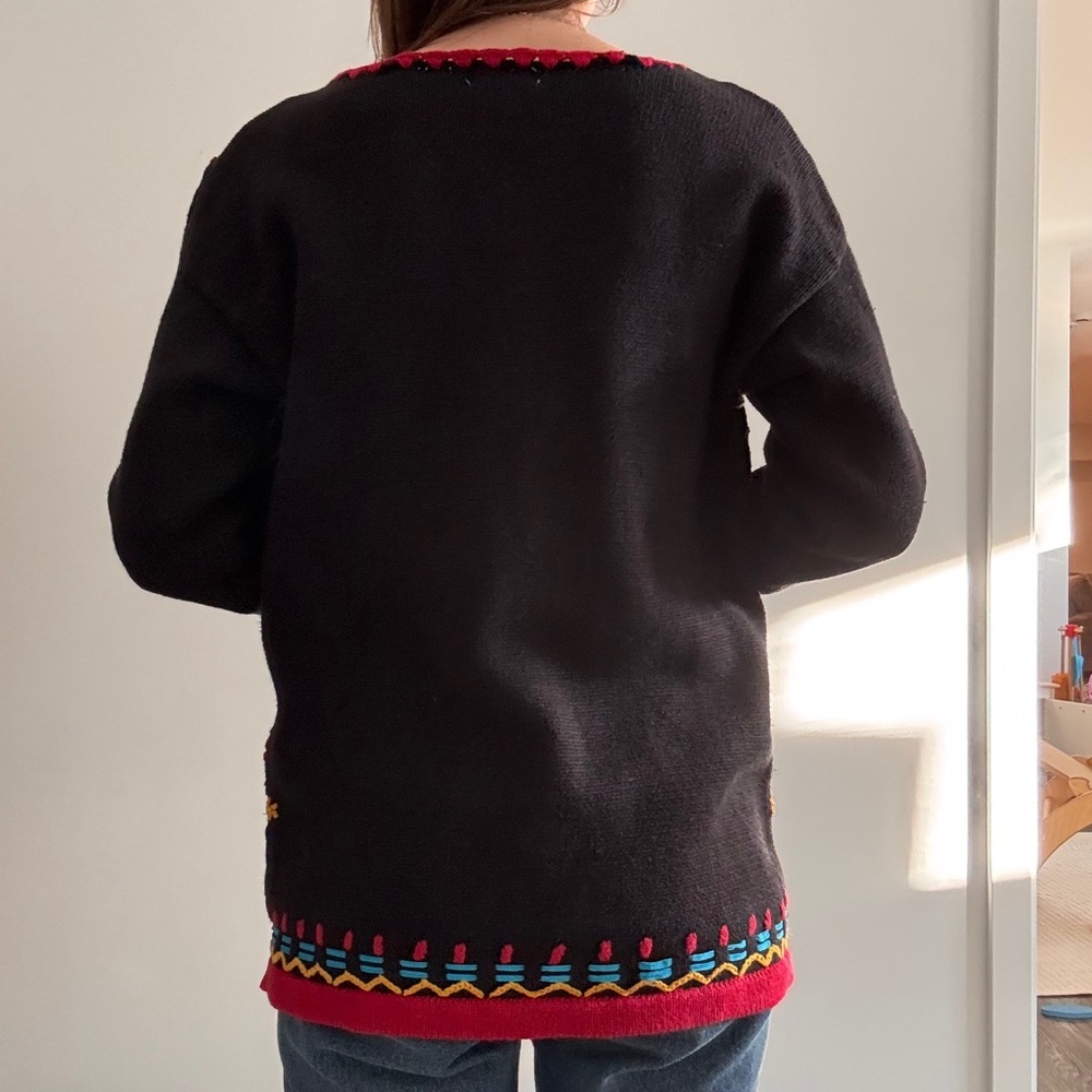 Vintage cotton ramie Embroidered spring sweater small to medium - Picture 6 of 13